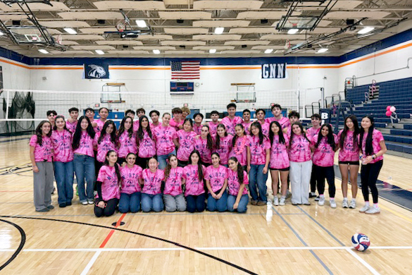 Student athletes gathered at the Breast Cancer Awareness Fundraiser.