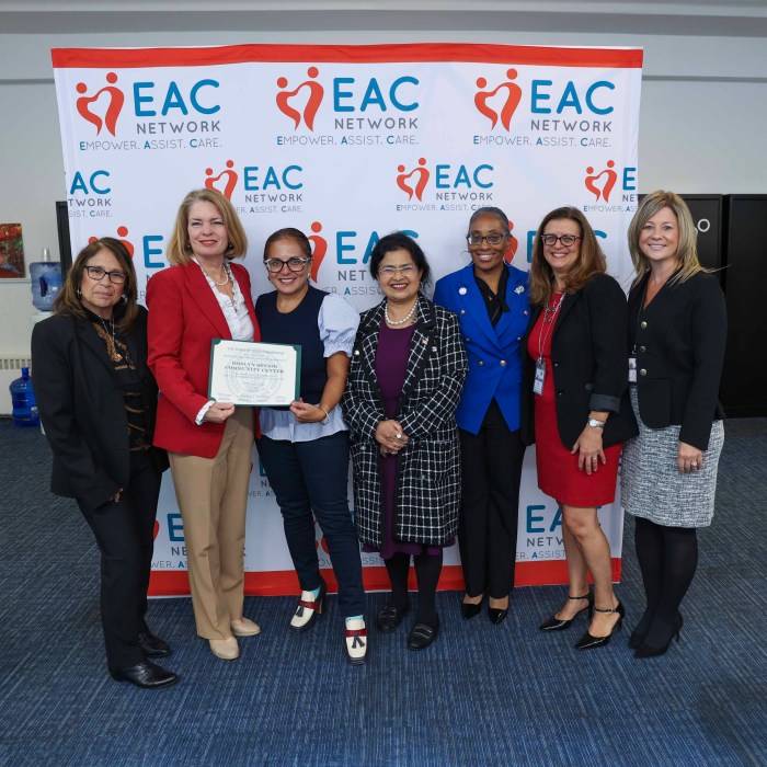 North Hempstead Town Supervisor Jennifer DeSena, Town Clerk Ragini Srivastava and leaders of the EAC Network.