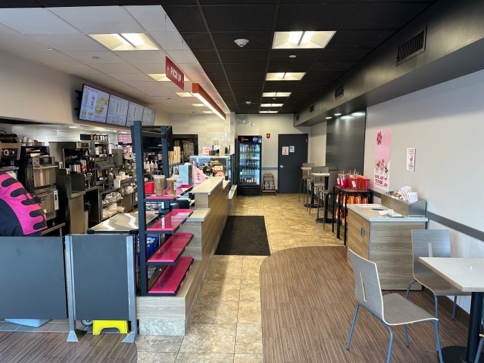 The Dunkin in Farmingdale donated money to Long Island Cares and gave 100 people free coffee during its reopening ceremony.