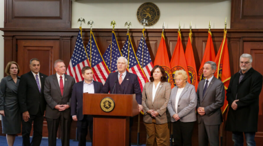 Nassau County leaders spoke out against a proposed corporate tax hike discussed by gov. Kathy Hochul and New York City Mayor-Elect Zorhan Mandani.