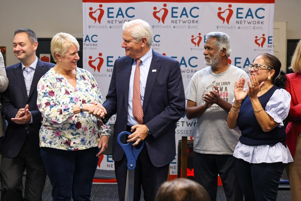 Nassau County Executive Bruce Blakeman and leaders of the Roslyn Community Center at the ribbon cutting for the new center.
