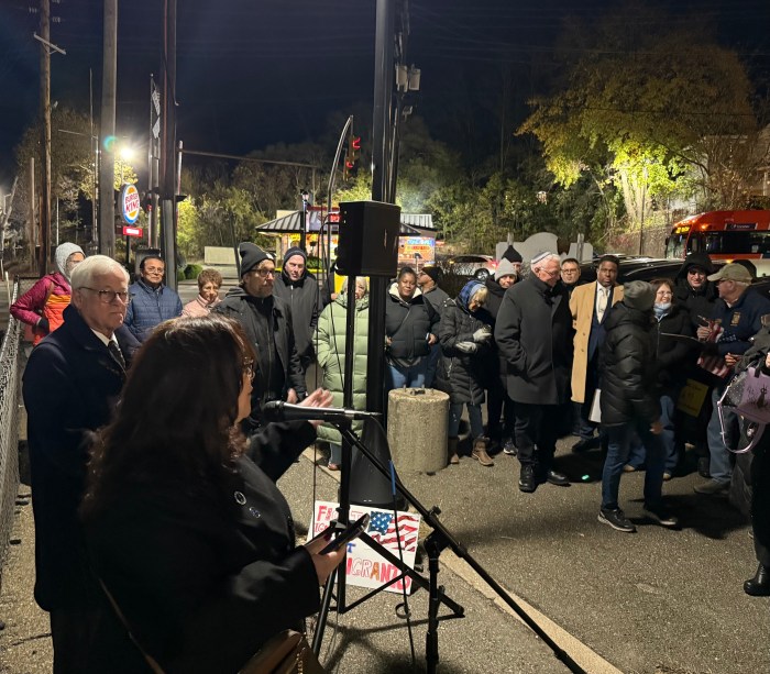 Roughly 200 people attended the vigil near the Glen Cove LIRR station.