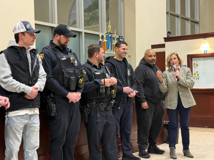 Glen Cove City Mayor Pam Panzenbeck praised the first responders.