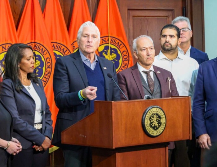 Nassau County Executive Bruce Blakeman was joined by Republican officials when he said the county will launch a marketing campaign aimed at people outside of the county.