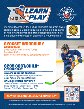The New York Islanders' "Learn to Play" Hockey Clinic is coming to Massapequa and Syosset.