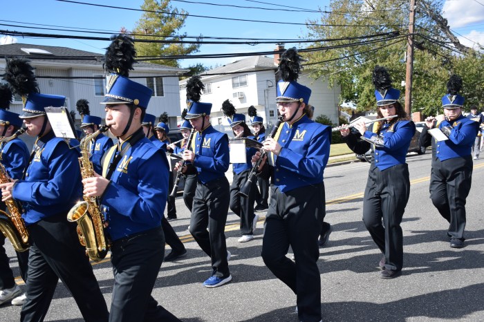 The pep band performed in the homecoming parade.