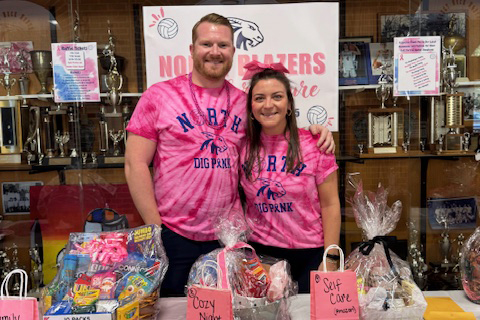 Blazers boys varsity volleyball coach Kevin Parker and girls varsity volleyball coach Jen Nastri participated in the event.