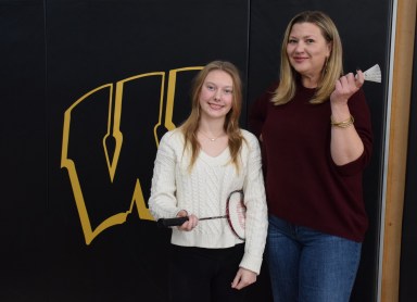 Wantagh High School senior Analise Keym, joined by last year’s AP Research teacher Heather Naughton, recently had her paper on badminton racquet strings published in the Journal of High School Science.