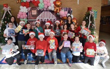 Birch Lane Elementary School fifth grade student council members organized a holiday toy drive for the John Theissen Children’s Foundation which resulted in the collection of more than 300 toys.