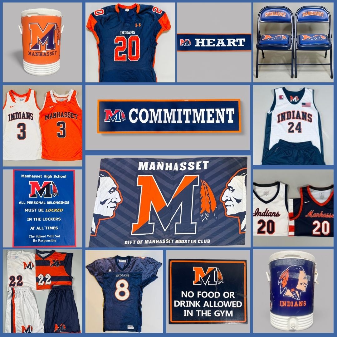 Manhasset Indians themed items that were up for auction on Culper's Online Auction & Estate Sales.