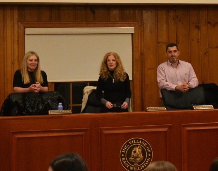 Mayor Parente at a recent East Williston board meeting