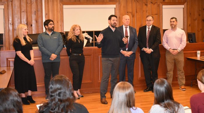 East Williston Board of Trustees with County Legislator Scott Strauss and Little League Vice President Mike Sklow