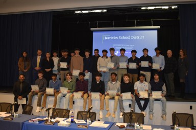 Herricks High School's varsity boys' soccer team won the AAA county championship