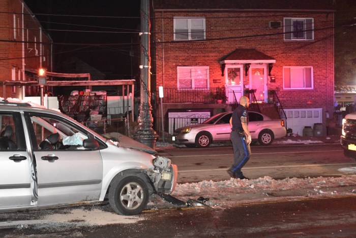 Paramedics left the scene after ensuring the driver was uninjured