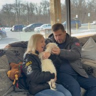 Penny and David Tierney with their puppy Blue.