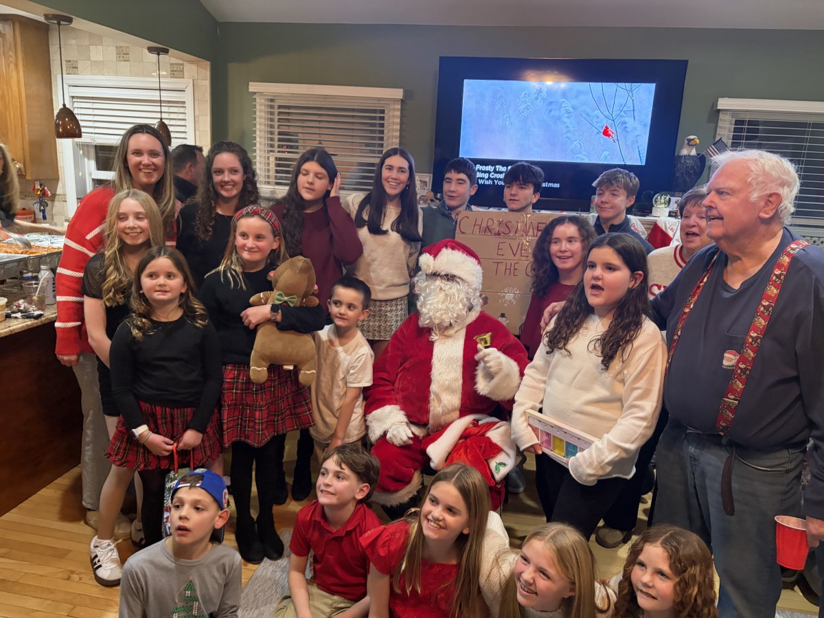 Santa visited Timothy Casey's extended family in Williston Park.