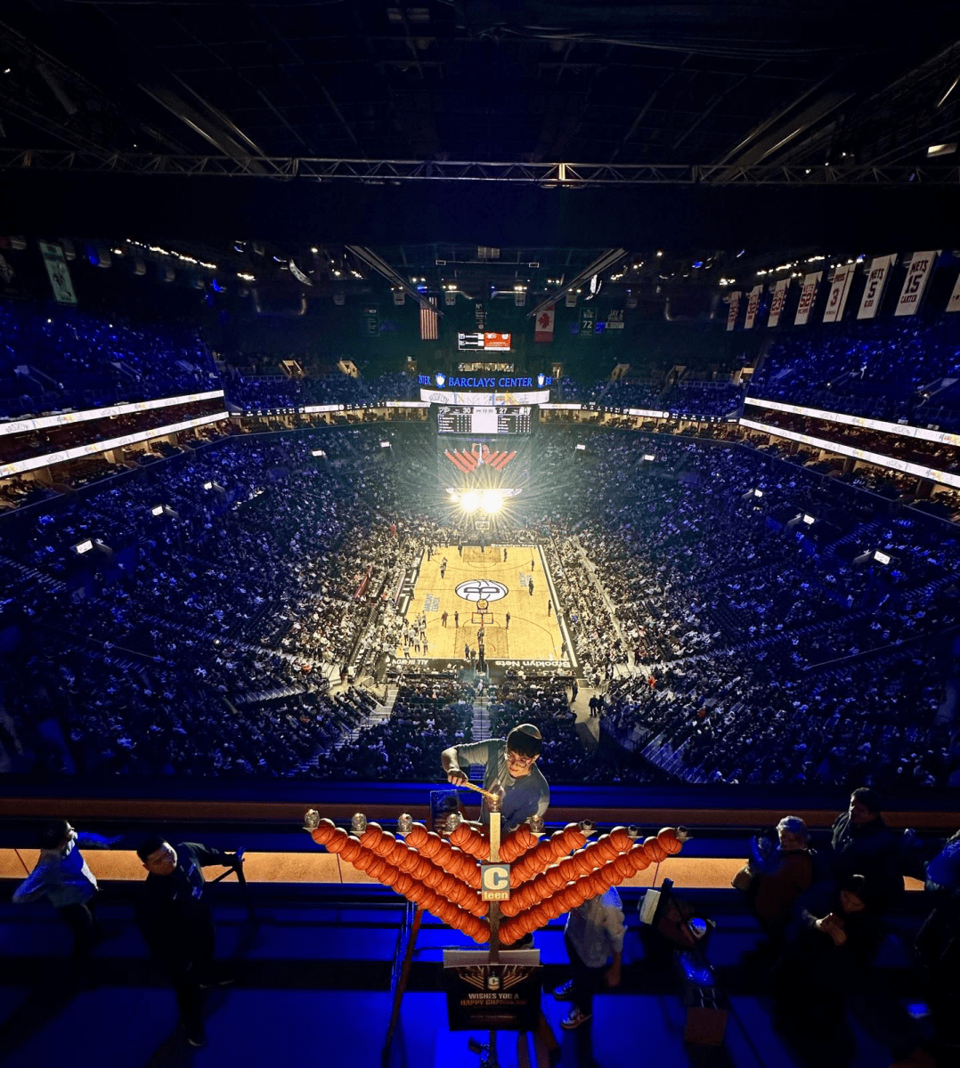 Chabad of Great Neck partners with Brooklyn Nets for menorah lighting tribute