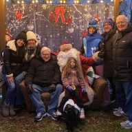 Members of the Village of East Hills Board of Trustees and Kids in the Park Committee at the village's 2nd annual tree and menorah lighting.
