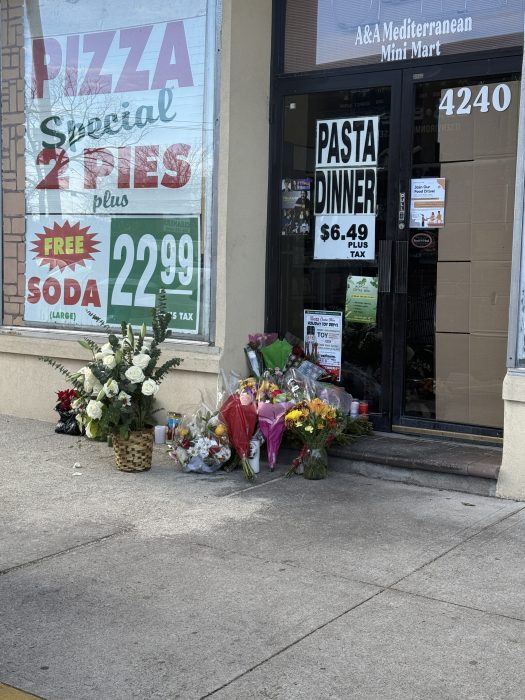 People dropped off flowers in support of the two victims.