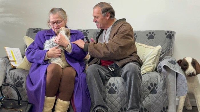 Christopher and Mary Chiofalo with their puppy Zoe.
