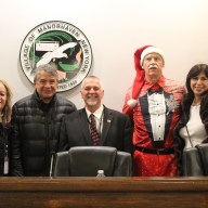 The Village of Manorhaven Board of Trustees celebrated the holiday season with a tree and menorah lighting.