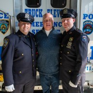 Bryan, Scott, and Christopher Strauss (L-R) all served in the NYPD's Emergency Services Unit.