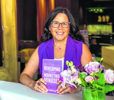 Leora Lanz at her book launch in Boston