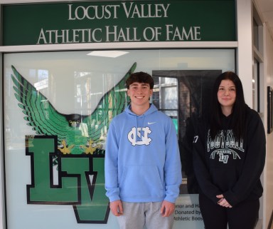 Locust Valley High School seniors Liam Baker and Sophia Georgiopoulos were named 2025-2026 Nassau County Zone Winners for their physical education performance.