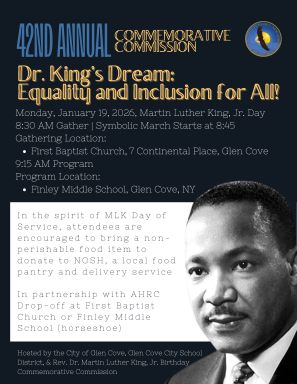 The City of Glen Cove is preparing for its annual Dr. Martin Luther King Jr. Day commemoration.