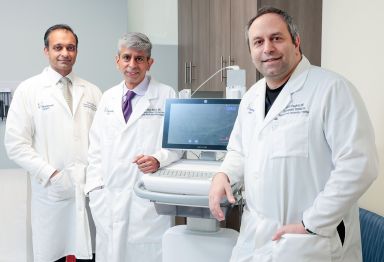 Left to right: Vinay Nair, DO; Niraj Desai, MD; Nabil Dagher, MD.
