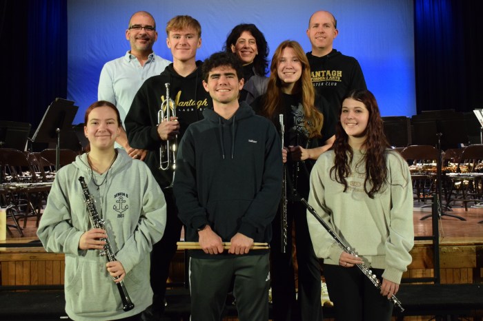 Band teachers, Dan Aviles, Susan Babcock and Chris Cockren were joined by band officers Madison Rodriguez, treasurer, Brendan O’Callaghan, co-president, BradyWolken, vice president, Olivia Scherer, co-president, and Peyton Burlew, secretary.