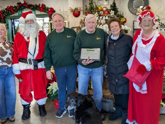 S.F. Falconer Florist won most beautifully decorated window.