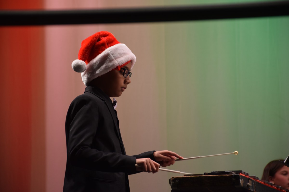 Khadin Hazratalie played the xylophone in the Locust Valley Middle School sixth grade concert.