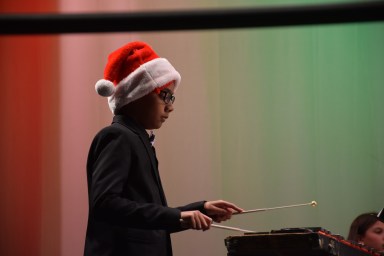 Khadin Hazratalie played the xylophone in the Locust Valley Middle School sixth grade concert.