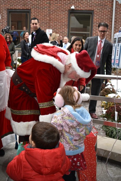 The children were excited to see Santa when he visited Wednesday.
