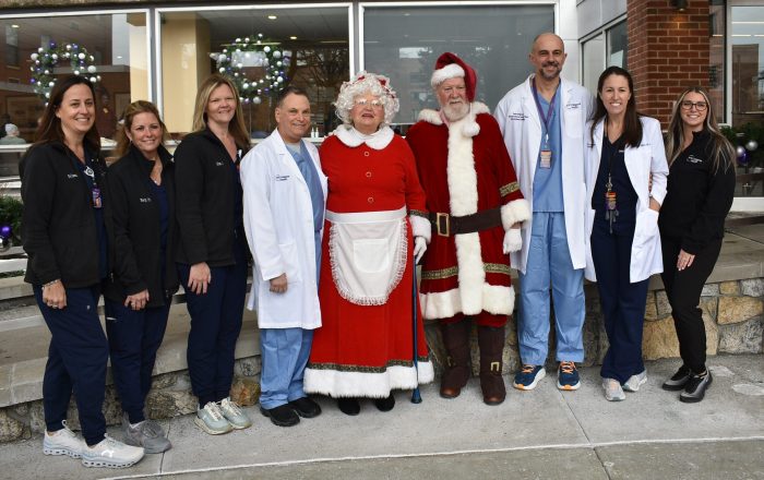 Katherine and Larry Burke with the TAVR team at NYU Langone Hospital.