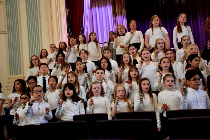 Floral Park-Bellerose School’s fourth, fifth and sixth grade chorus performed on Dec. 16.