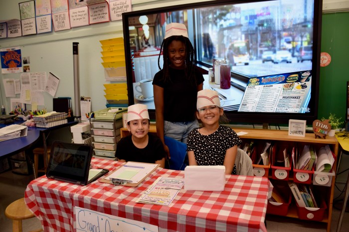 Garden City Park School fifth graders hosted a Trattoria GCP restaurantevent to culminate their decimal math unit.