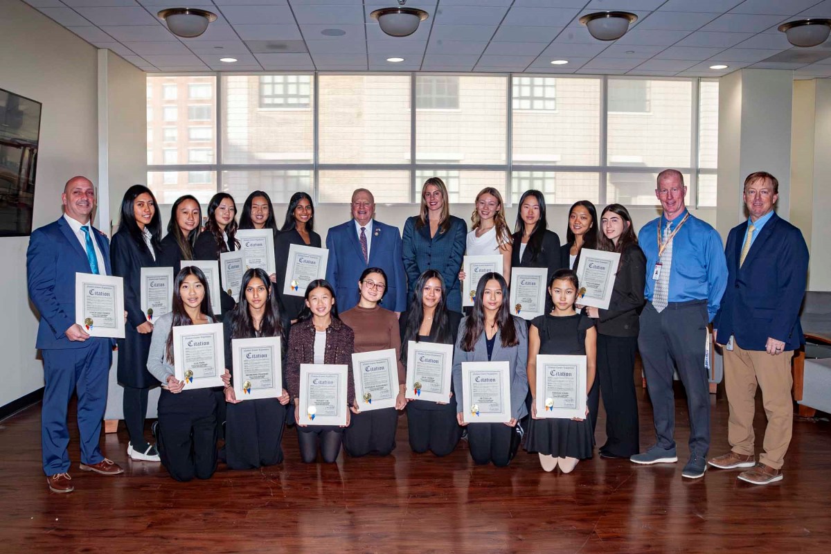 The Syosset High School Girls' Varsity Tennis team was honored by state legislators.