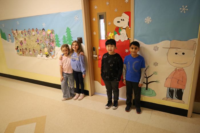 Characters from “Peanuts” lined the halls.