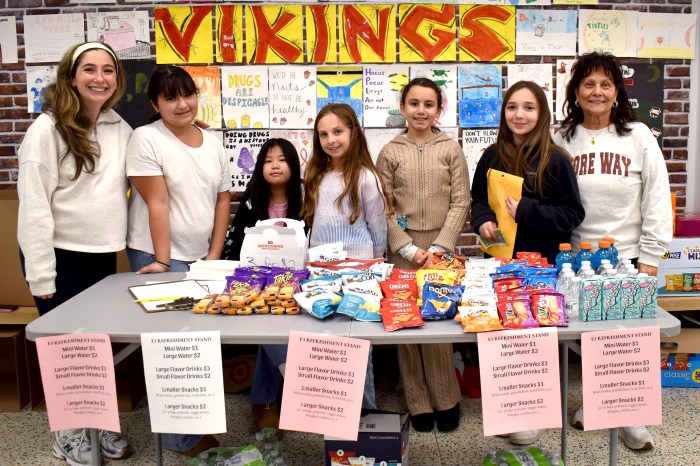 North Shore Central School District students selling refreshments. 