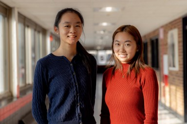 Syosset High School seniors Elaine Liu (L.) and Grace Liu (R.) have been named Regional Finalists in the 2026 Coca-Cola Scholars Program.