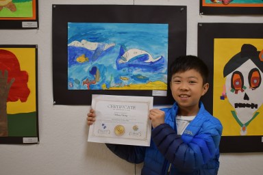 Artists were excited to share their creations at the Herricks Art Student Recognition Show at Herrick Community Center on Dec. 18.