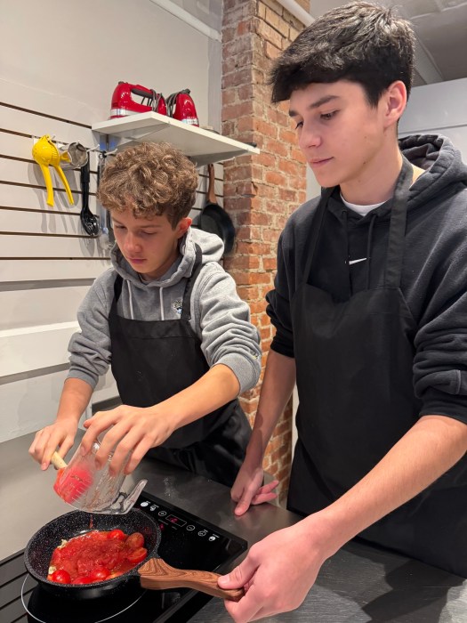 Manhasset Italian students at The Cooking Lab
