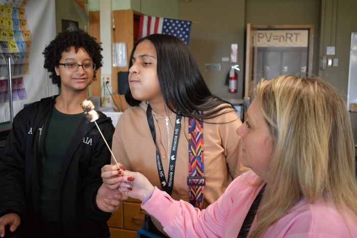 Mineola students during the AP chemistry activity.