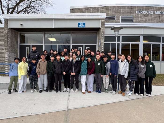 Herricks Middle School NMEA All-County student musicians.