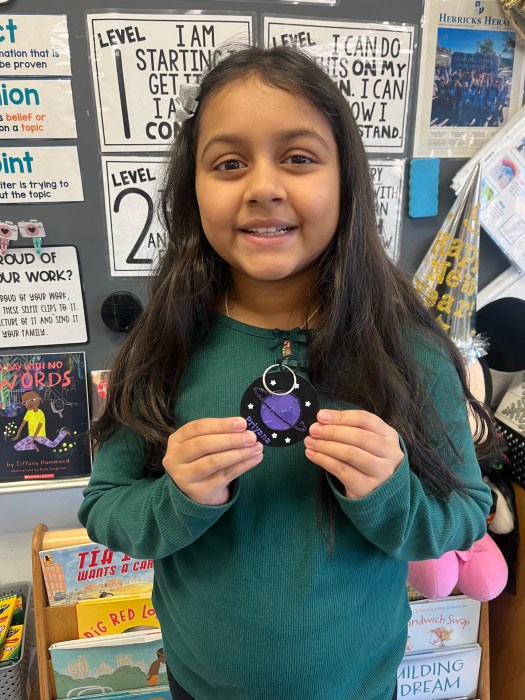 Fourth-graders made 3D projects in collaboration with high schoolers. 