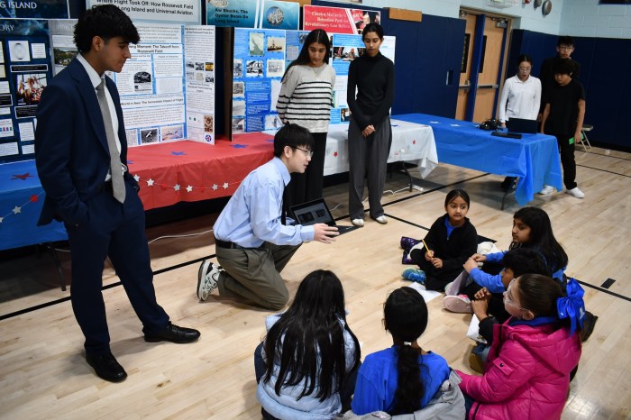 Students collaborated to create an interactive experience for younger learners. 