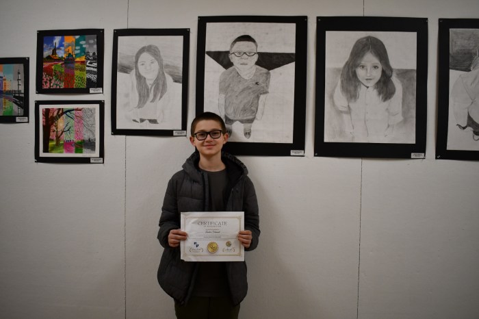 Student works of visual art were displayed for parents and community members. 
