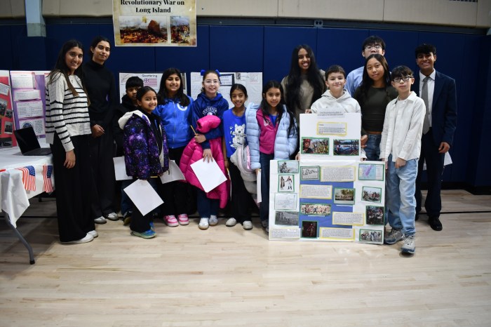 Students learned about revolutionary history from Herricks collaborative activity.